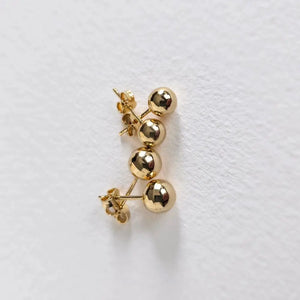 14K Solid Gold Ball Stud Earrings: Minimalist Bead Studs