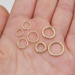 14K Solid Gold Hinged Clicker Hoop Belly Button Hoop Huggie Hoop Cartilage Earring Conch Hoop Helix Hoop Nose Hoop Tragus Clicker Hoop