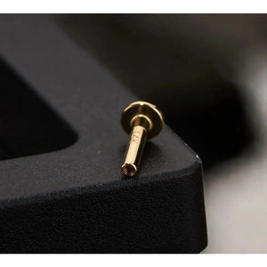 14K Solid Gold Internally Threaded Labret Studs - Available in 5mm, 6mm, 8mm, and 10mm for Cartilage, Helix, and Tragus Piercings
