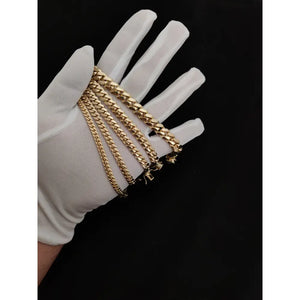 14K SOLID Gold Miami Cuban Chain Bracelet, Box Clasp Lock, Heavy Real 14K 3Mm-10Mm Yellow Gold,14K Bracelet, 14K Gold Miami Cuban Bracelet