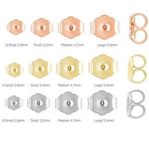 14K Solid Gold Push Backs Findings | Replacement Backing | Butterfly Earring Backs | One Pair of Earring Backs | Gold Push Backs