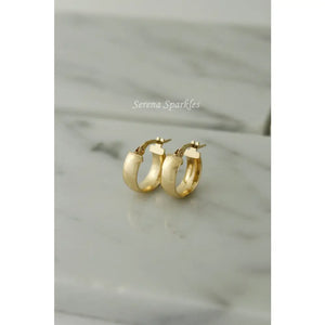14K Solid Gold Thick Hoops, Real Gold Hoop Earrings, Everyday Minimalist Hoop Earrings, Gold Thick Hoops, Chunky Gold Hoops, 10Mm Gold Hoops