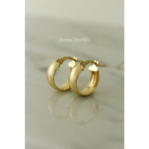 14K Solid Gold Thick Hoops, Real Gold Hoop Earrings, Everyday Minimalist Hoop Earrings, Gold Thick Hoops, Chunky Gold Hoops, 10Mm Gold Hoops