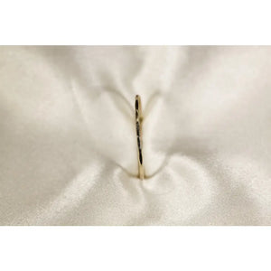 14K Solid Yellow Gold Hammered Ring: Dainty Wire Band, 0.8Mm