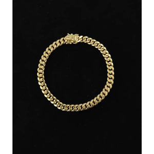 14K Yellow Gold 5.8Mm Miami Cuban Chain Bracelet Box Clasp Lock Real 14K Yellow Gold, Men and Women,14K Gold Bracelet, 14K Gold Miami Cuban