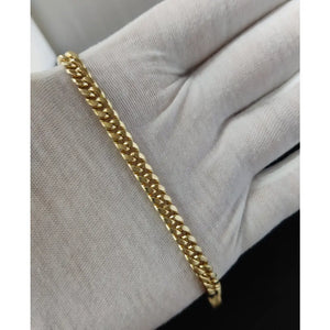 14K Yellow Gold 5.8Mm Miami Cuban Chain Bracelet Box Clasp Lock Real 14K Yellow Gold, Men and Women,14K Gold Bracelet, 14K Gold Miami Cuban