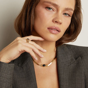 Lab Grown Black Sapphire Art Deco Ring NikNenz™ Premium Gold & Diamonds