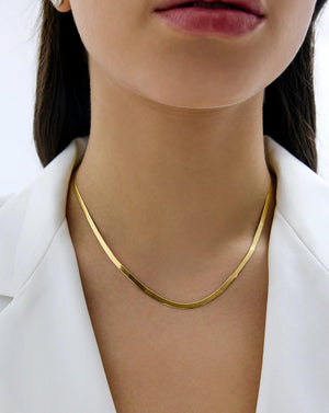 Stunning Herringbone Chain Necklace for Effortless Elegance.