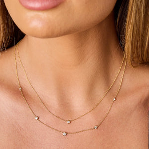 Diamond Bezel Strand Necklace