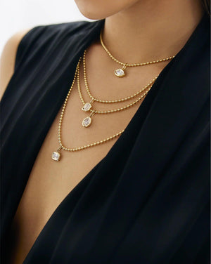 Elegant Framed Lab-Diamond Pendant for Timeless Style.