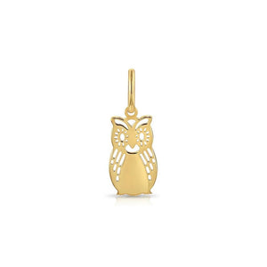 Charming 14K Yellow Gold Owl Pendant Necklace - Elevate Your Elegance with a Whimsical Touch.