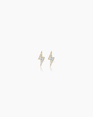 14K Diamond Lightning Studs