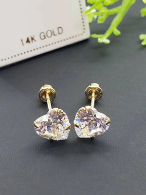 Elevate Your Style with 14K Gold Heart Cut Sparkling Stud Earrings - Perfect for Birthdays & Everyday Luxury!.