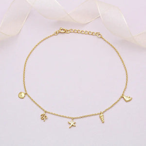 18Ct Gold Vermeil Sea Life Anklet