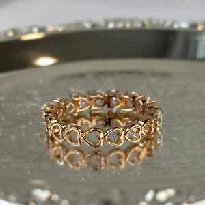 18K Gold Heart Lab Grown Diamond Eternity Band: Anniversary Ring