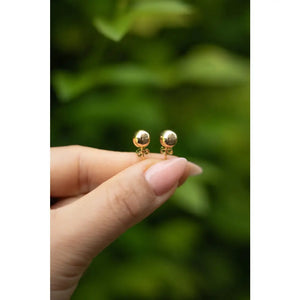 18K Solid Gold Ball Stud Earrings, 7Mm Dainty Minimalist Earrings, Everyday Jewelry, Gift for Her