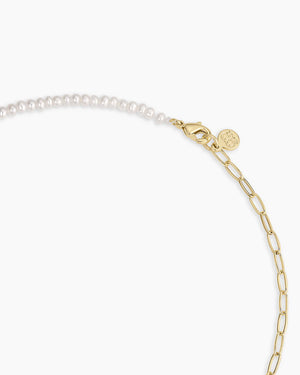 Lou Pearl Alphabet Necklace NikNenz™ Premium Gold & Diamonds