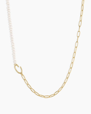 Lou Pearl Alphabet Necklace NikNenz™ Premium Gold & Diamonds