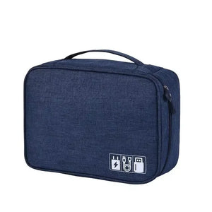 Three Layer Digital Storage Bag Multi-Functional Cable Storage Box Portable Waterproof Travel Case for Data Mobile Power Bank