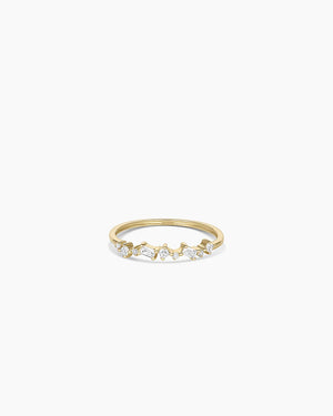 14K Diamond and White Sapphire Amara Cluster Ring