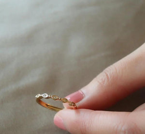 Dainty Diamond Half Eternity Ring, Minimalist Gold Wedding Band