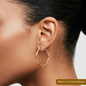 Elevate Your Style with Exquisite Handmade 14K Solid Yellow Gold Round Hoop Earrings.