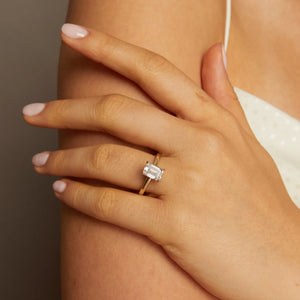 2Ct Emerald Lab Grown Diamond Solitaire Ring NikNenz™ Premium Gold & Diamonds