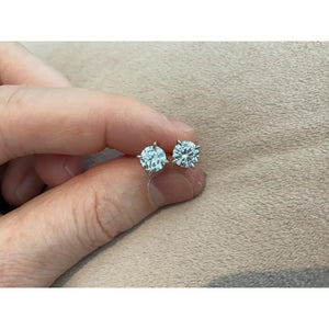 2.0 Carat Lab Created Diamond Stud Earrings: Sterling Silver Platinum Overlay