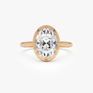 2.00 Ctw Oval Lab Diamond 14K Gold Solitaire Engagement Ring