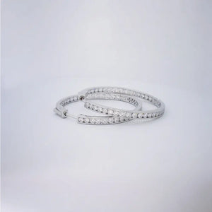 2 Ct Diamond Hoop Earrings, Women'S Earrings, Everyday Earrings, Huggies with round Diamonds, Hoop Earrings with Safety Lock