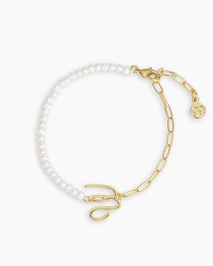 Lou Pearl Alphabet Bracelet