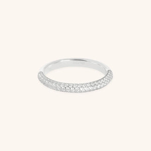 Stunning Silver Pavé Essential Band Ring – Elevate Your Style!.