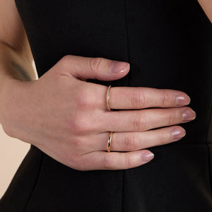 Crystal Stacking Ring in Gold