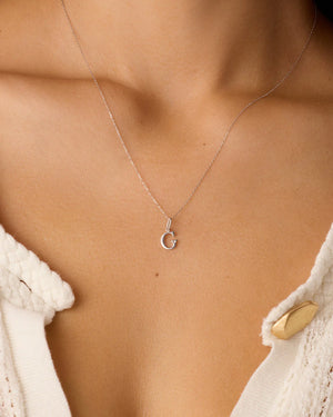 Diamond Vintage Alphabet Charm Necklace
