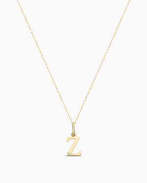 Diamond Vintage Alphabet Charm Necklace