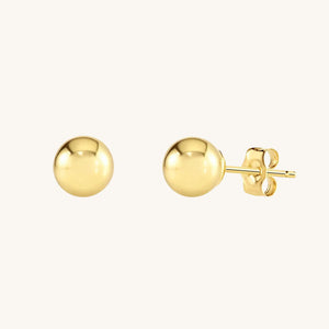 14K Gold Ball Stud Earrings: Minimalist Everyday Jewelry