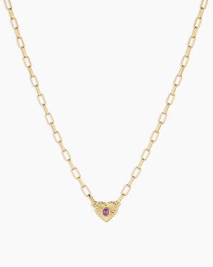 Birthstone Heart Necklace NikNenz™ Premium Gold & Diamonds