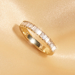 Bold Half Diamond Baguette Ring NikNenz™ Premium Gold & Diamonds