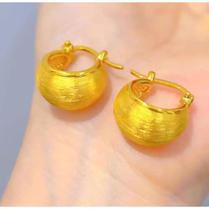24K Pure Gold, 24K Gold Earrings, Gold U Shape Earrings, Gold Hoop Earrings, Gold Huggies, 24K Solid Gold Earrings, Gold Statement Earrings