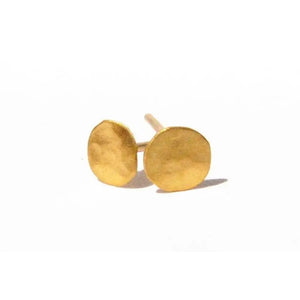 24K Solid Gold 4mm Hypoallergenic Stud Earrings – Handmade Elegance in Pure Yellow Gold.