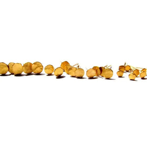 24K Solid Gold Stud Earrings, 5mm Pure Yellow Gold Post Earrings.