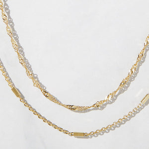 Chic Dainty Bracelet Duo - Minimalist Gold & Silver Delicate Set of 2.