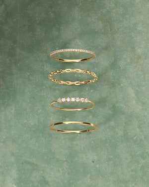 14K Diamond Row Ring