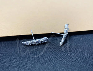 Diamond Ear Crawler,Stud Earrings,Dainty CZ Ear Climber Earrings,Cluster Stud Earring Women,Sterling Silver Bridesmaid Gifts for Her