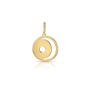 Radiant 14K Yellow Gold Star & Moon Crescent Pendant Necklace - 18" Elegance.