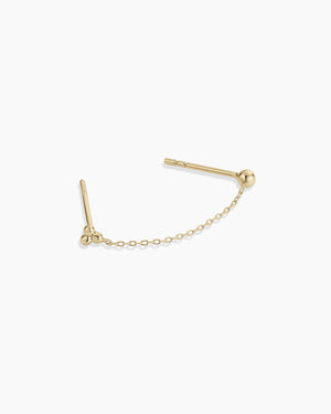 14K Gold Bali Chain Double Stud