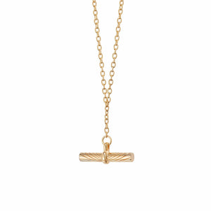 Estée Lalonde T Bar Necklace 18Ct Gold Plate