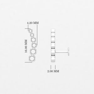 Diamond Earring, Diamond Graduation Piercing, Diamond Ear Climber, Diamond Ear Crawler, Wrap Crawler, Curved Earring, Gift for Her