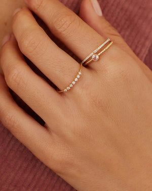 14K Diamond Row Ring