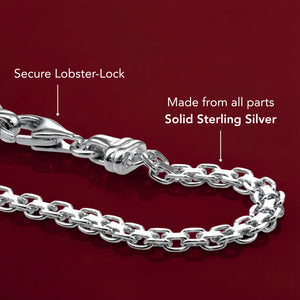Sterling Silver Heart CZ Bracelet, Italian Handmade Love Style Jewelry